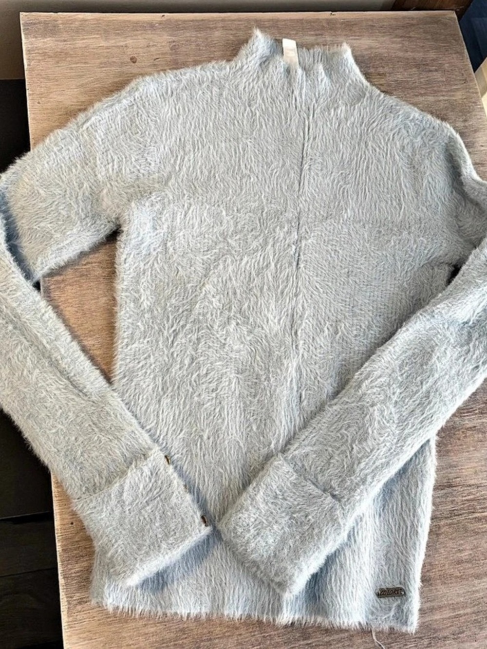Fuzzy Turtleneck Sweater in Gray Like New